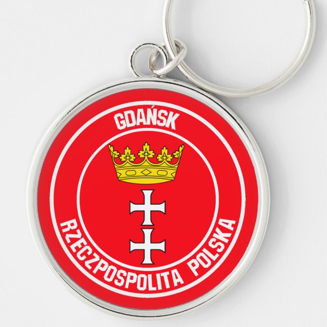 Porte-clés Emblème rond de Gdańsk (Devant)