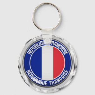 Porte-clés Emblème rond de la France