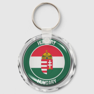 Porte-clés Emblème rond de la Hongrie