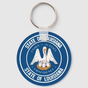Porte-clés Emblème rond de la Louisiane