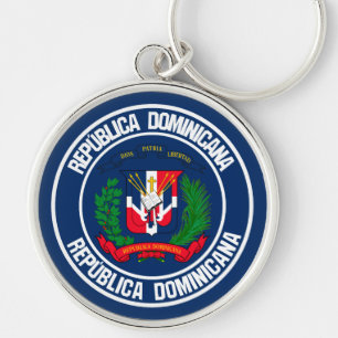 Porte-clés Emblème rond de la République Dominicaine