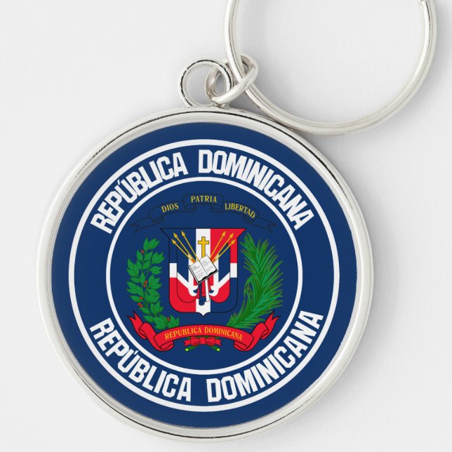 Porte-clés Emblème rond de la République Dominicaine (Devant)