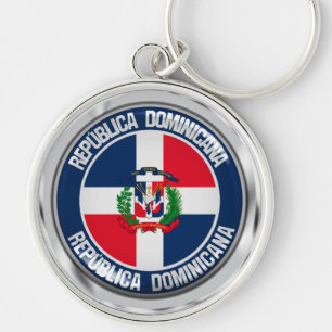Porte-clés Emblème rond de la République Dominicaine