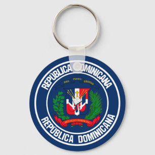 Porte-clés Emblème rond de la République Dominicaine