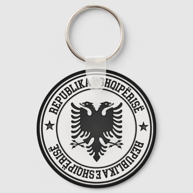 Porte-clés Emblème rond de l'Albanie (Recto)