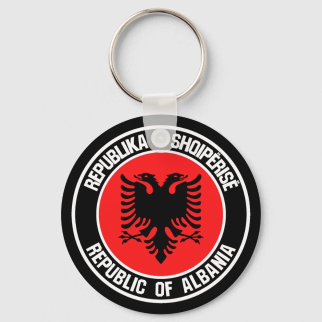 Porte-clés Emblème rond de l'Albanie (Recto)