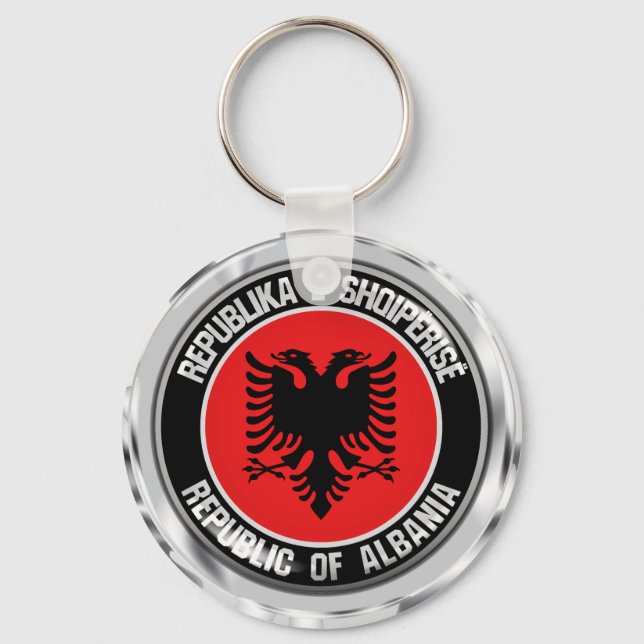 Porte-clés Emblème rond de l'Albanie (Recto)