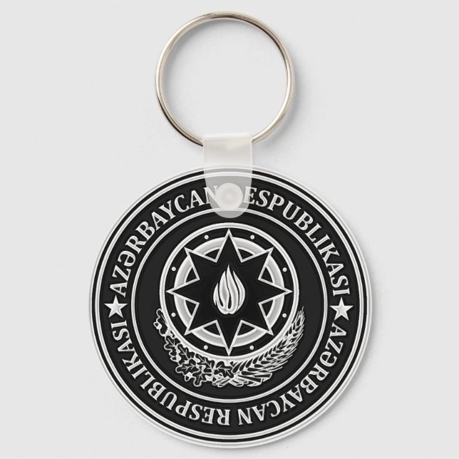 Porte-clés Emblème rond de l'Azerbaïdjan (Recto)