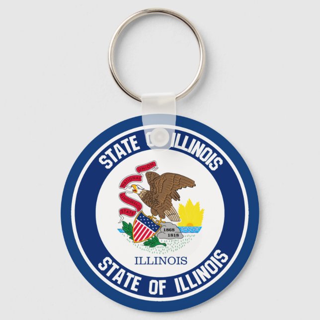 Porte-clés Emblème rond de l'Illinois (Recto)
