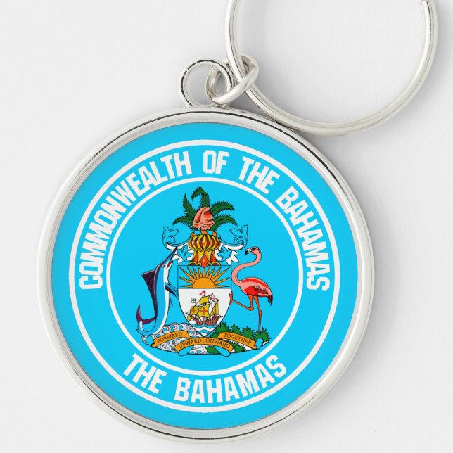 Porte-clés Emblème rond des Bahamas (Devant)