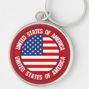 Porte-clés Emblème rond des États-Unis