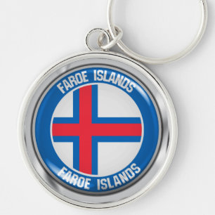 Porte-clés Emblème rond des îles Féroé