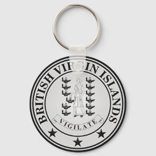 Porte-clés Emblème rond des îles Vierges britanniques