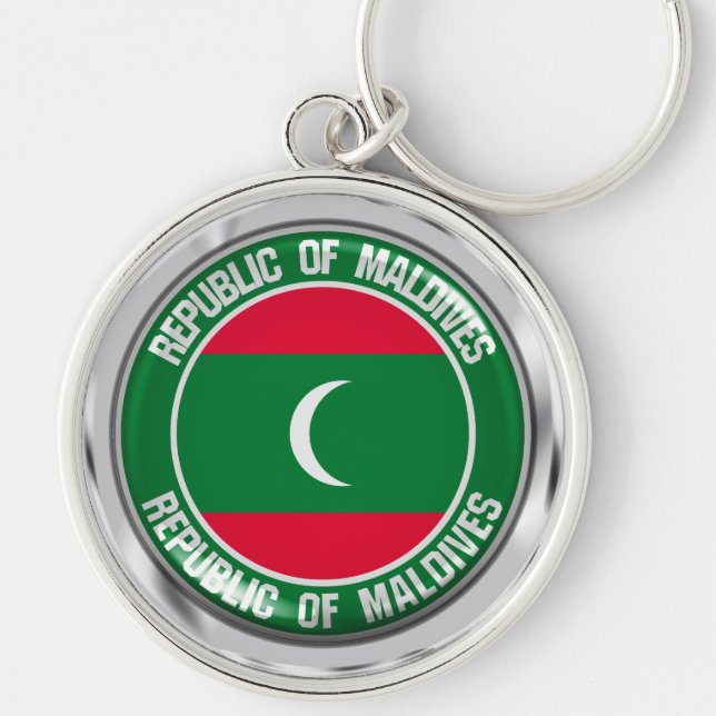Porte-clés Emblème rond des Maldives (Devant)