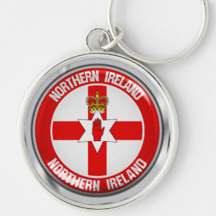 Porte-clés Emblème rond d'Irlande du Nord