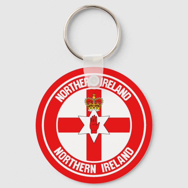 Porte-clés Emblème rond d&#x27;Irlande du Nord (Recto)