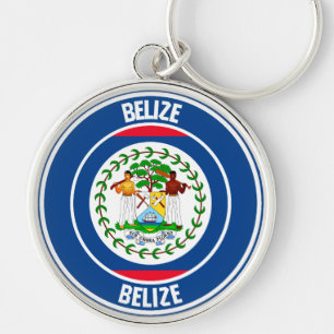 Porte-clés Emblème rond du Belize