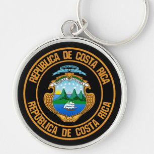 Porte-clés Emblème rond du Costa Rica