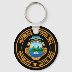 Porte-clés Emblème rond du Costa Rica