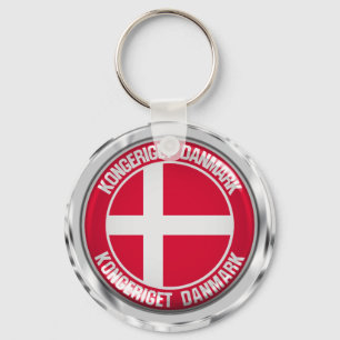Porte-clés Emblème rond du Danemark