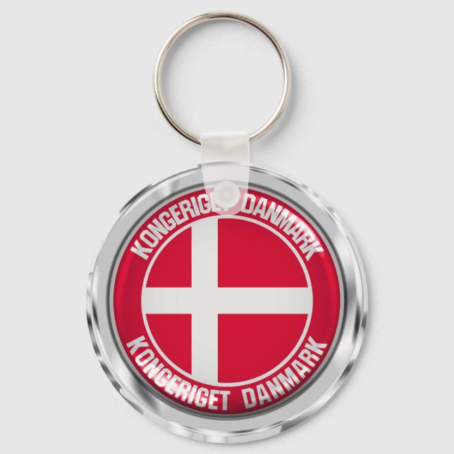 Porte-clés Emblème rond du Danemark (Recto)