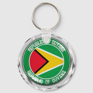 Porte-clés Emblème rond du Guyana