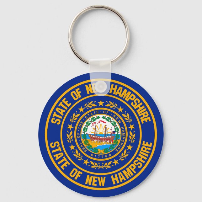 Porte-clés Emblème rond du New Hampshire (Recto)