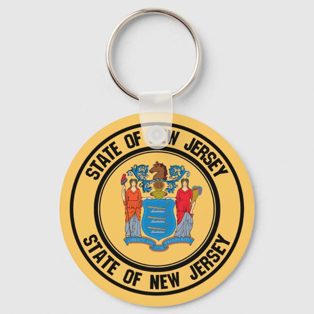 Porte-clés Emblème rond du New Jersey (Recto)