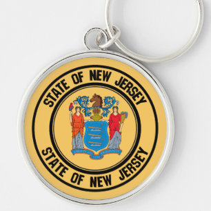 Porte-clés Emblème rond du New Jersey