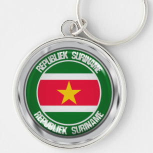 Porte-clés Emblème rond du Suriname