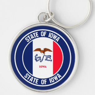 Porte-clés Emblème rond Iowa