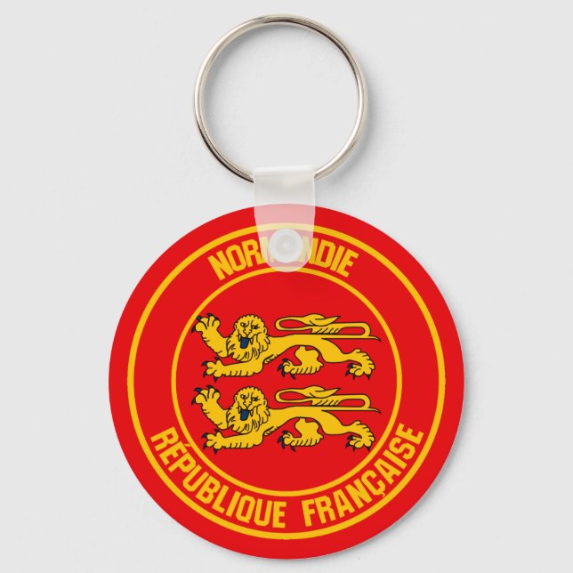 Porte-clés Emblème rond Normandie (Recto)