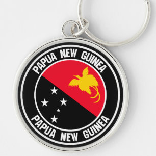 Porte-clés Emblème rond Papouasie-Nouvelle-Guinée