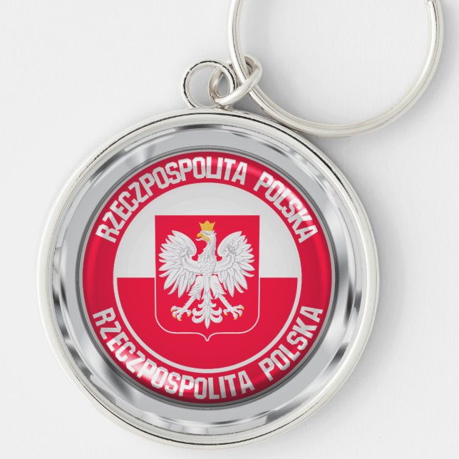 Porte-clés Emblème rond polonais (Devant)