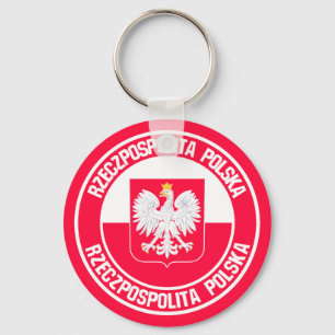 Porte-clés Emblème rond polonais