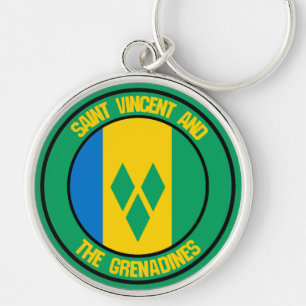 Porte-clés Emblème rond Saint-Vincent-et-les Grenadines