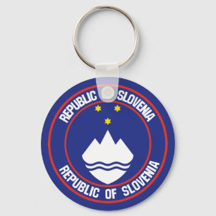 Porte-clés Emblème rond Slovénie