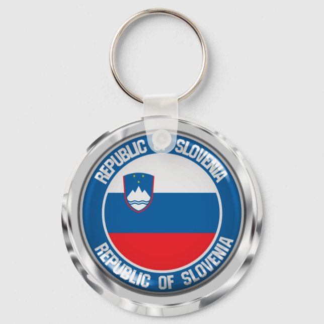 Porte-clés Emblème rond Slovénie (Recto)
