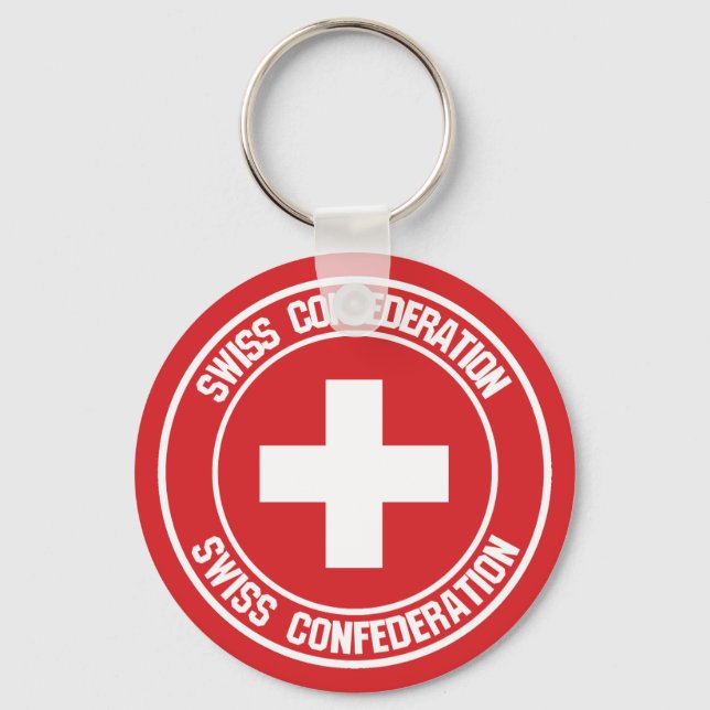 Porte-clés Emblème rond Suisse (Recto)