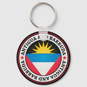 Porte-clés Emblème Ronde Antigua-Et-Barbuda