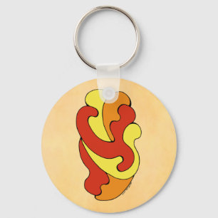 Porte-clés Embracer les courbes (Jaune, Rouge, Orange)