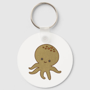 Porte-clés Embroderie de caricature octopus mignonne Imprimer