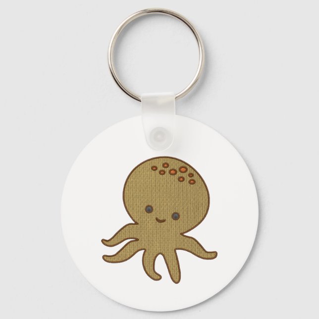 Porte-clés Embroderie de caricature octopus mignonne Imprimer (Recto)