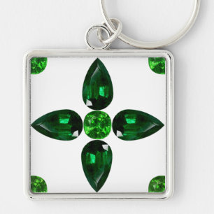 Porte-clés Emerald Gemstone Art, Porte - clé vert