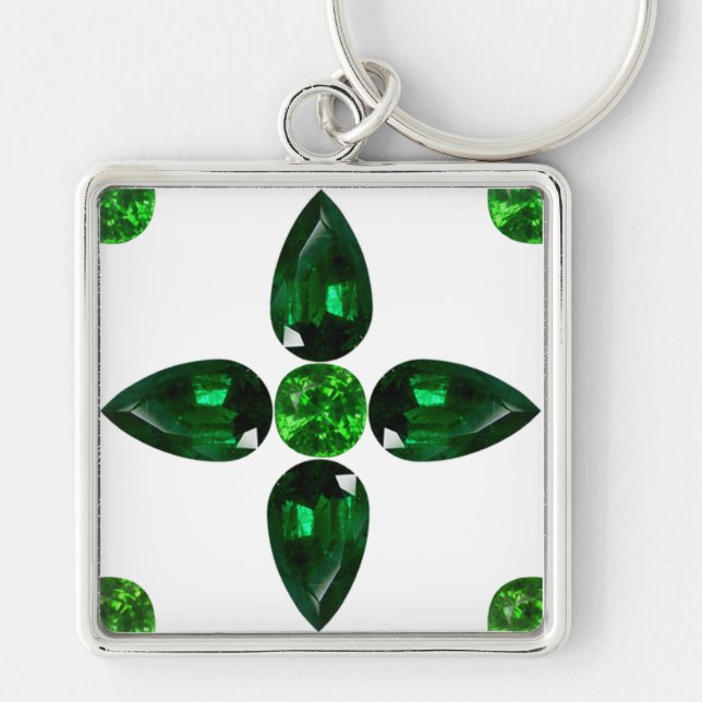 Porte-clés Emerald Gemstone Art, Porte - clé vert (Devant)