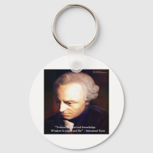 Porte-clés Emmanuel Kant Science Vs Citation De Connaissances (Recto)