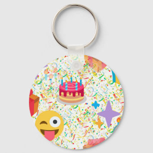 Porte-clés emoji anniversaire heureux