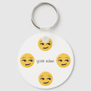 Porte-clés Emoji font face et '' votre nom ici "