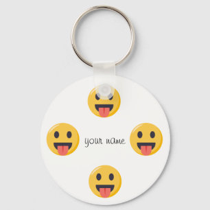 Porte-clés Emoji font face et '' votre nom ici "