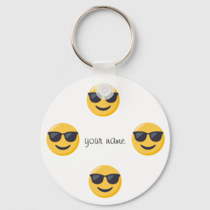 Porte-clés Emoji font face et '' votre nom ici "